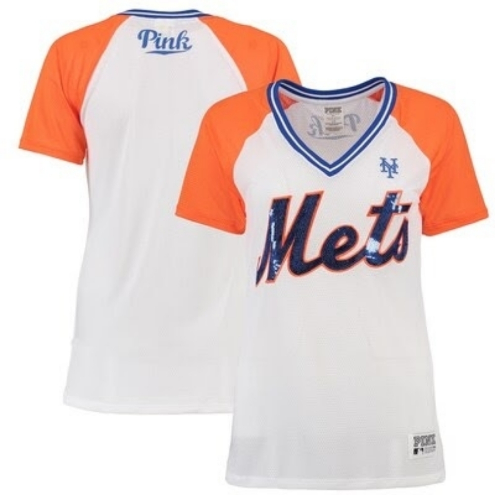 PINK Victoria's Secret/5th & Ocean- MLB NEW YORK METS JERSEY